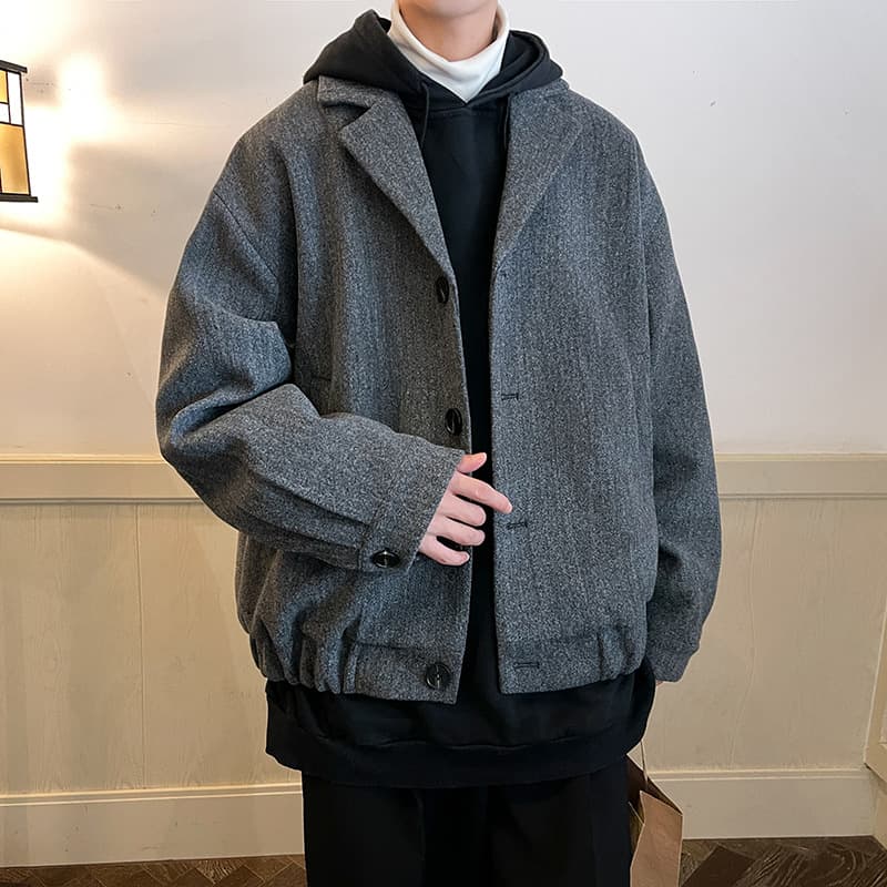 50代メンズファッション 上質ウール混紡【ブルゾン・ジャケット】