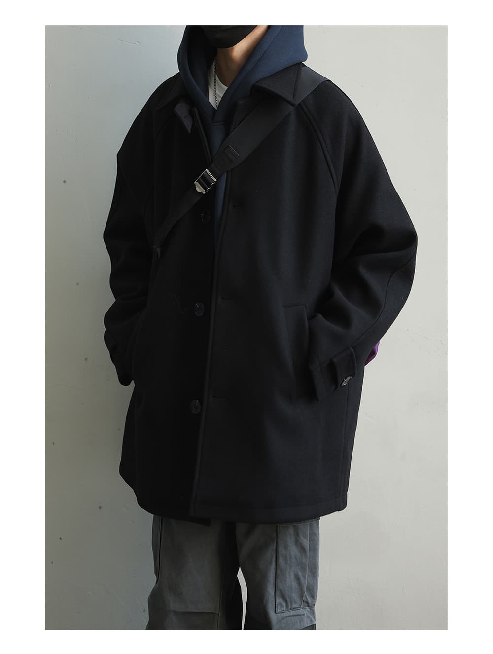 50代メンズファッション アウター ゆったりシルエット ハーフコート