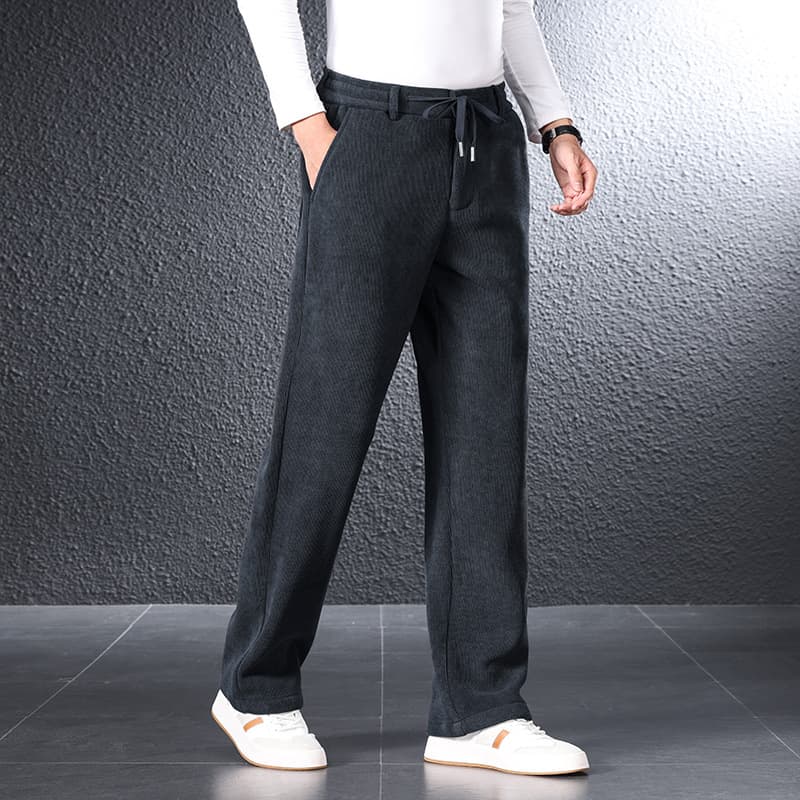 50代メンズファッション パンツ/ズボン コーデュロイリラックスワイドパンツ