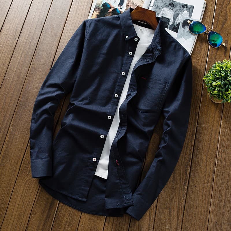 50代メンズファッション  上質コットン  【ボタンダウン・シャツ】