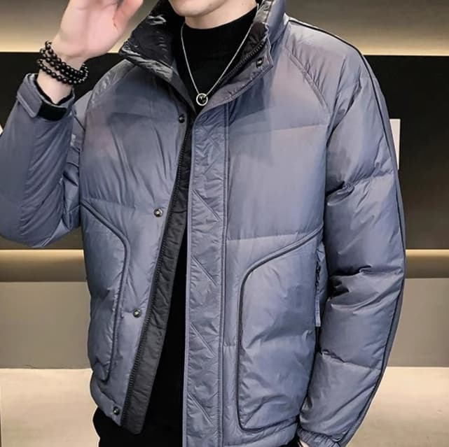 50代メンズファッション　シンプル中綿【ショート丈ダウンジャケット】　大きめサイズ