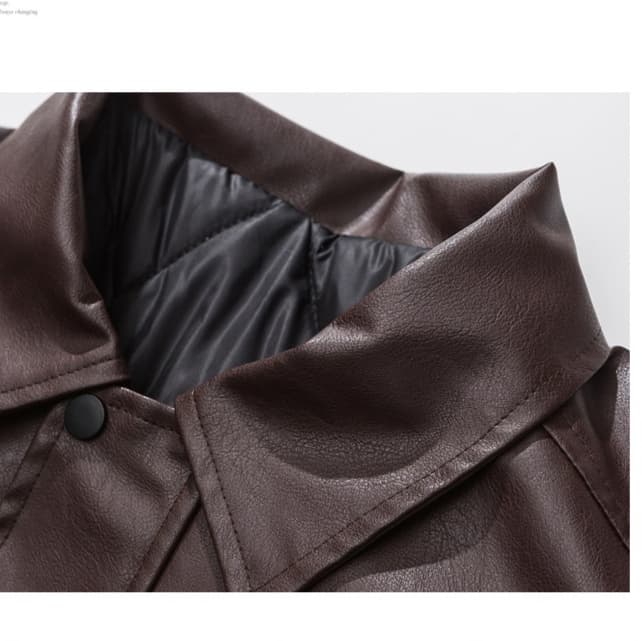 50代メンズファッション　アウター　本革のような上質な風合い【ブルゾンジャケット・革ジャン】