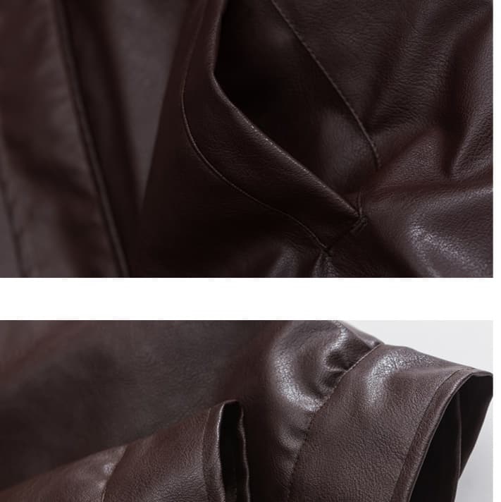 50代メンズファッション　アウター　本革のような上質な風合い【ブルゾンジャケット・革ジャン】