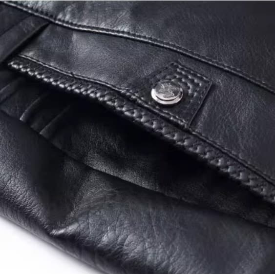 50代　メンズファッション60代も着こなせる アウター 大人の品格【シンプル革調ジャケット】革ジャン・ブラック/ブラウン 在庫少