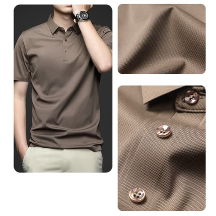 50代メンズファッション トップス 上質シルエット半袖ポロシャツ