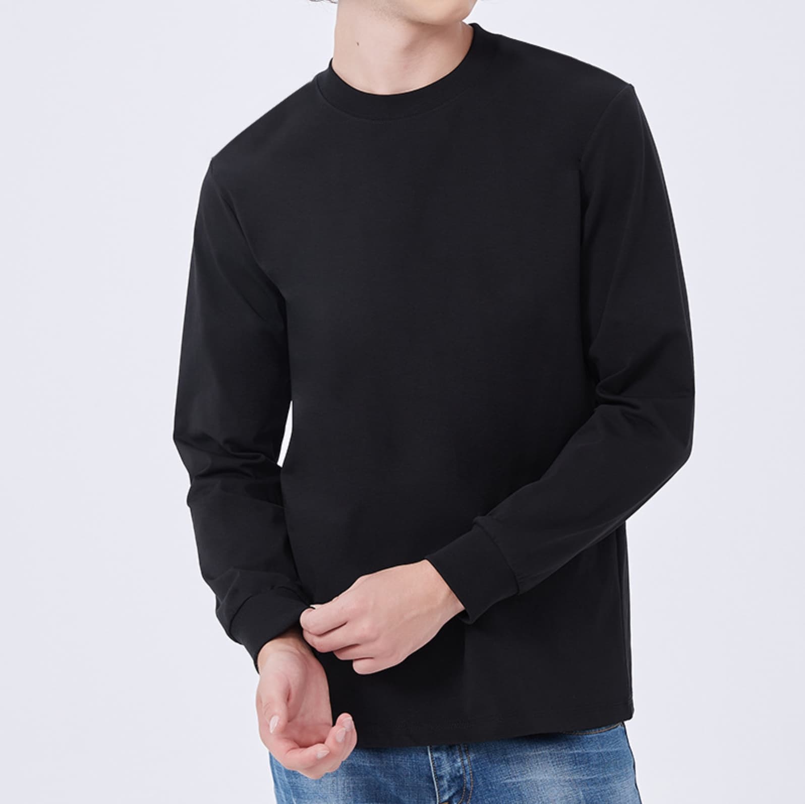 50代メンズファッション トップス シンプル万能クルーネック長袖カットソー