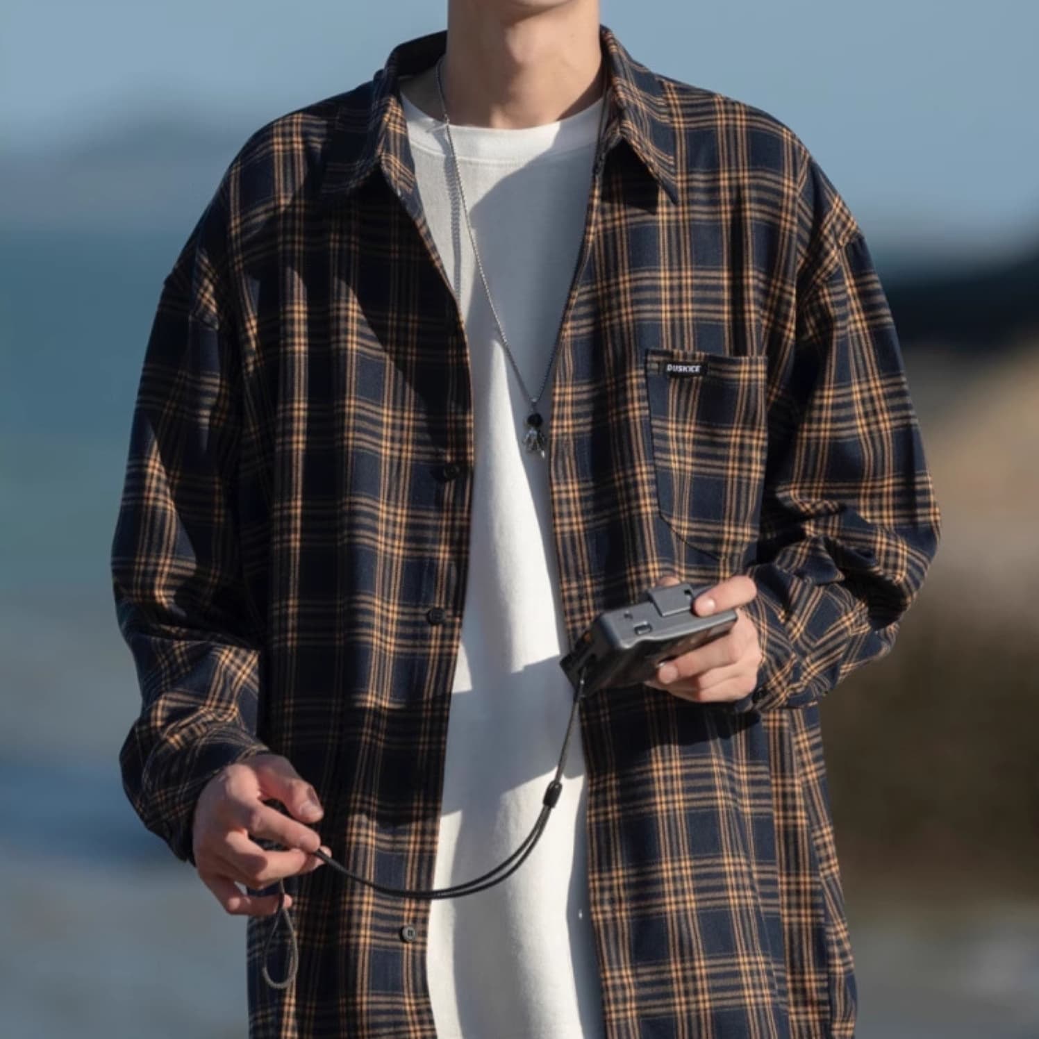50代メンズファッション アウター ゆったりシルエット【チェック柄シャツ】
