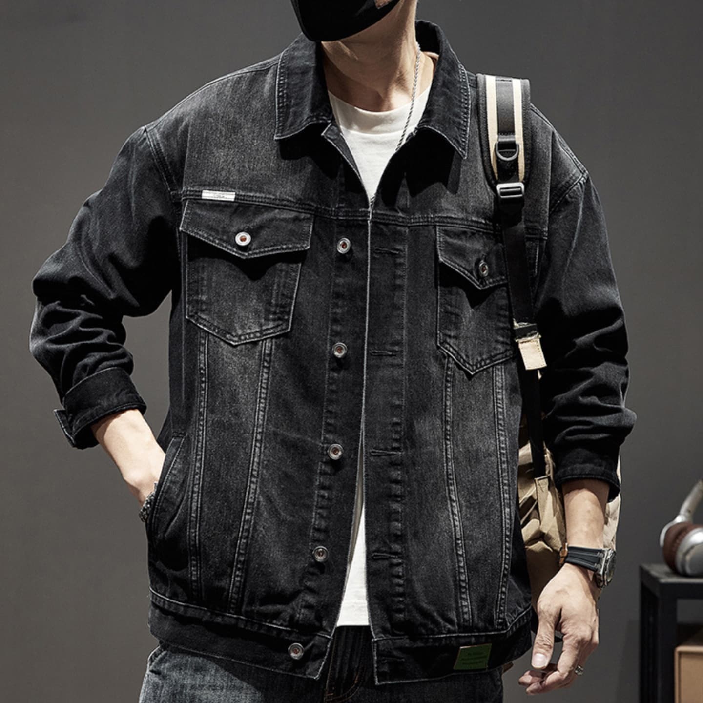 50代メンズファッション アウター　ヴィンテージ加工【 デニムジャケット】大き目サイズ
