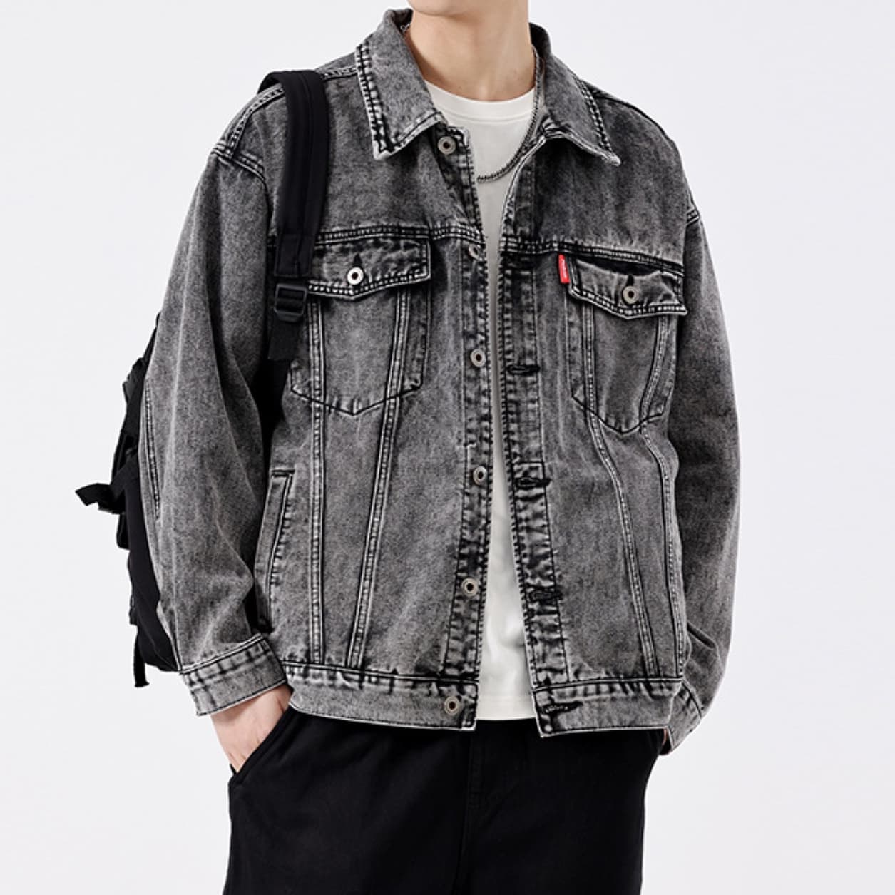 50代メンズファッション アウター　ビンテージ加工 【デニムジャケット】