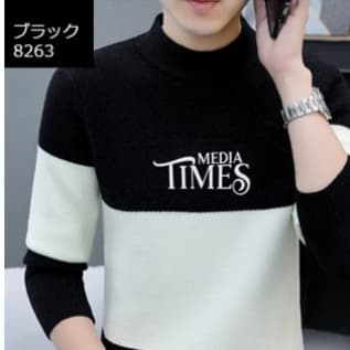 50代メンズファッション トップス モダンボーダーニット