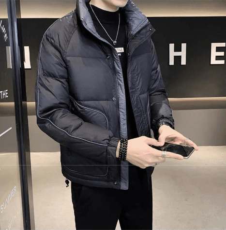 50代メンズファッション　シンプル中綿【ショート丈ダウンジャケット】　大きめサイズ