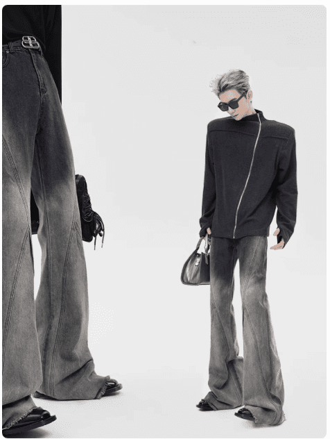 50代メンズファッション パンツ/ズボン ヴィンテージブーツカット ストレッチデニム