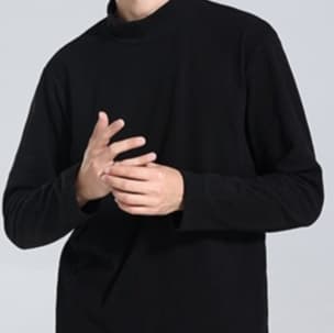 50代メンズファッション トップス ハイネックカットソー
