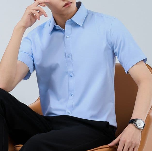 50代メンズファッション 　【上質シルエット半袖ワイシャツ】5カラータイプ