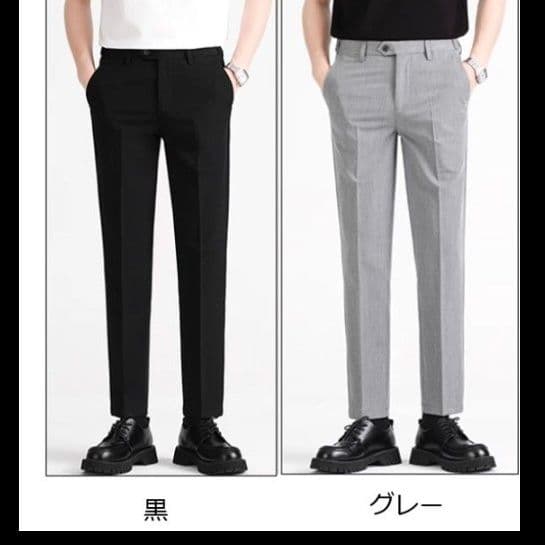 50代メンズファッション 　【軽快スマートパンツ普通サイズ】　グレー/ブラック