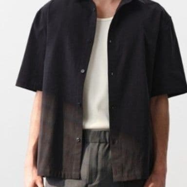 50代メンズファッション 上質シンプル【半袖シャツ】ブラック　 在庫なくなり次第終了