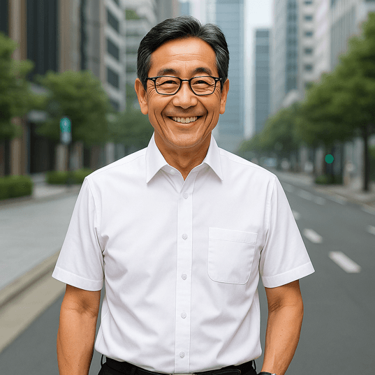 50代メンズファッション 　【上質シルエット半袖ワイシャツ】5カラータイプ