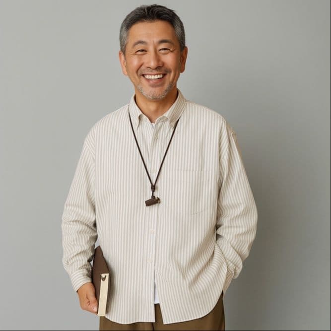 50代メンズファッション トップス 【ストライプ柄 スタンダードシャツ】