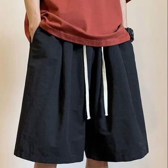 50代メンズファッション リラックス【ワイドハーフパンツ】大き目サイズ対応