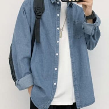 50代メンズファッション 春秋対応メンズ　【デニムシャツ長袖】