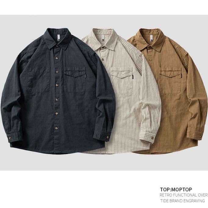 50代メンズファッション レトロ調 【長袖 シャツ ジャケット】