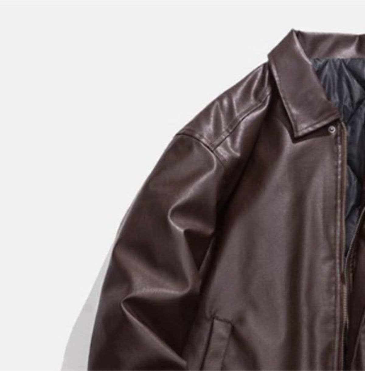 50代メンズファッション　アウター　本革のような上質な風合い【ブルゾンジャケット・革ジャン】