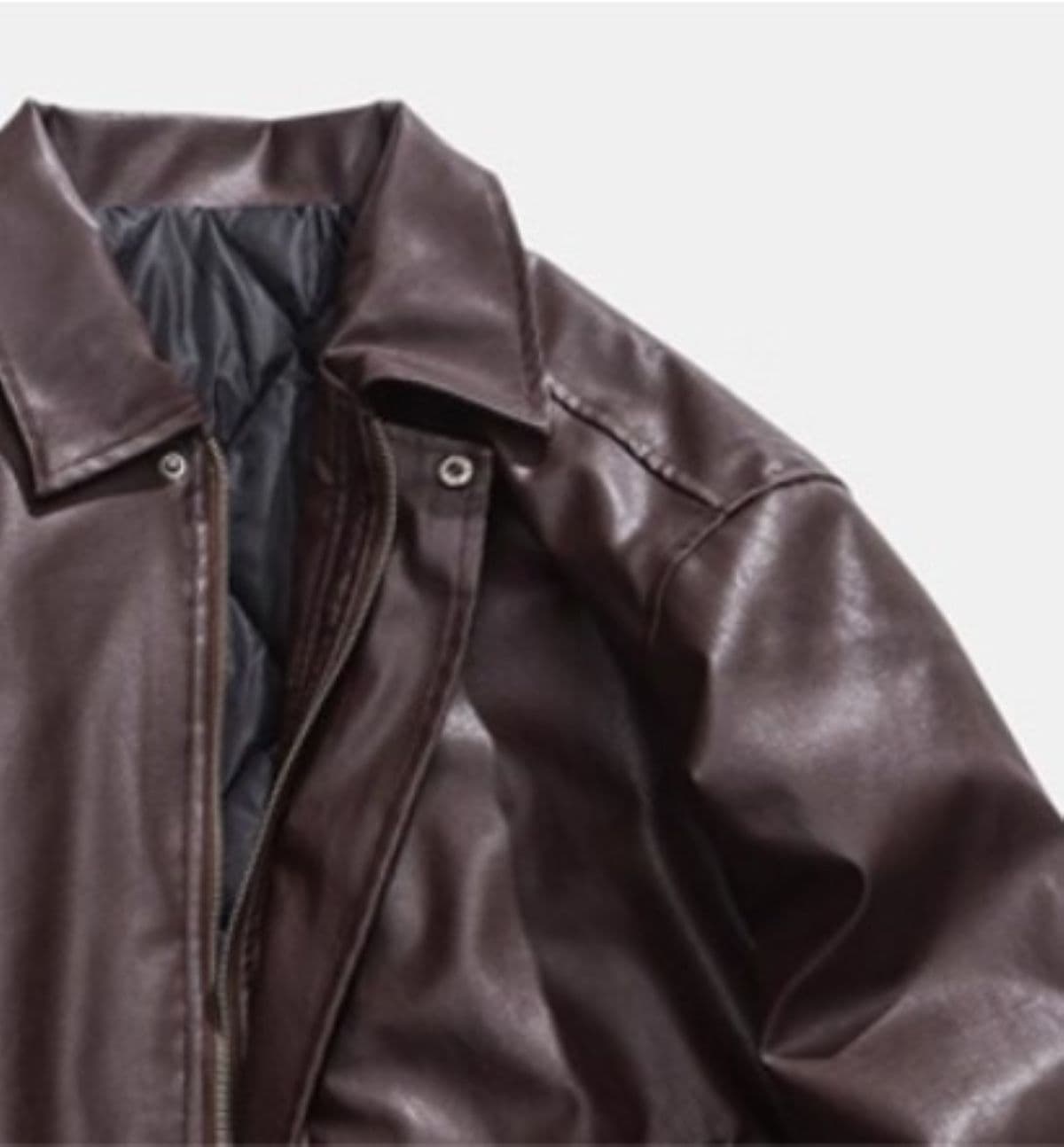 50代メンズファッション　アウター　本革のような上質な風合い【ブルゾンジャケット・革ジャン】