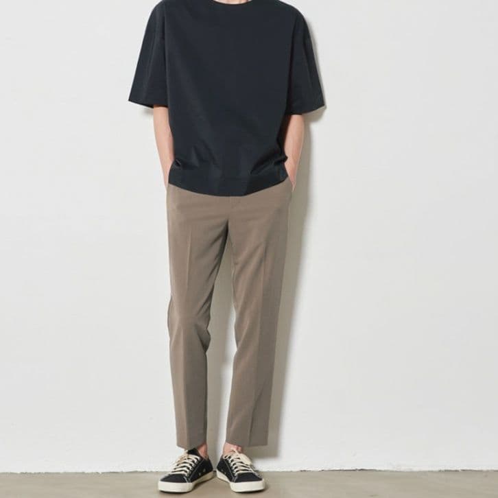 50代メンズファッション センタープレス入りテーパード【アンクル丈スラックス・パンツ】