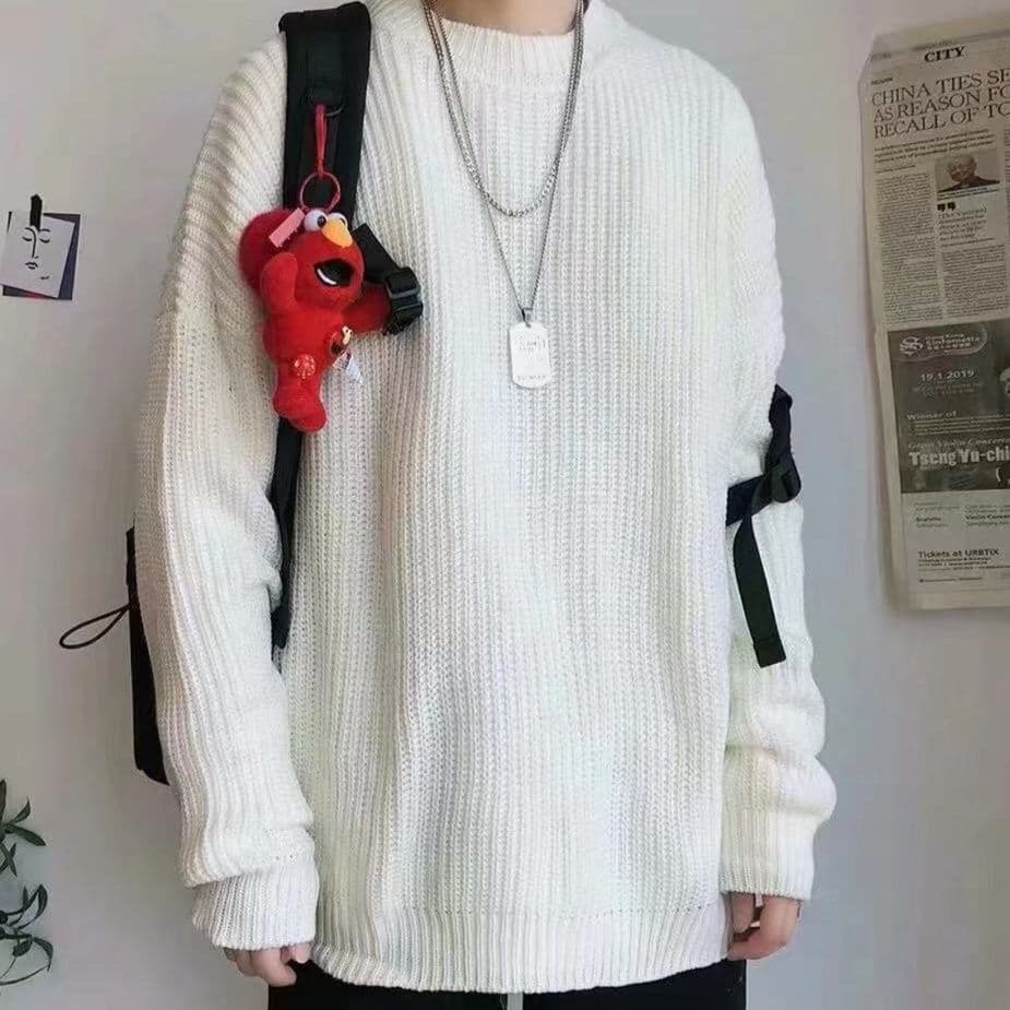 50代メンズファッション ゆったりシルエット【太編みクルーネックニット】大きめサイズ