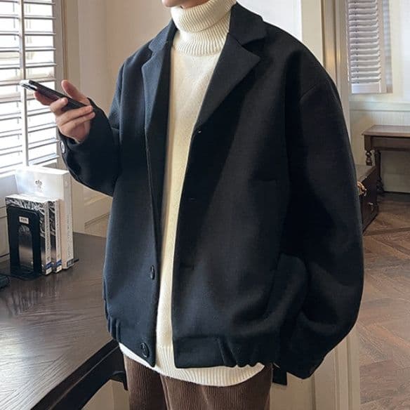 50代メンズファッション 上質ウール混紡【ブルゾン・ジャケット】
