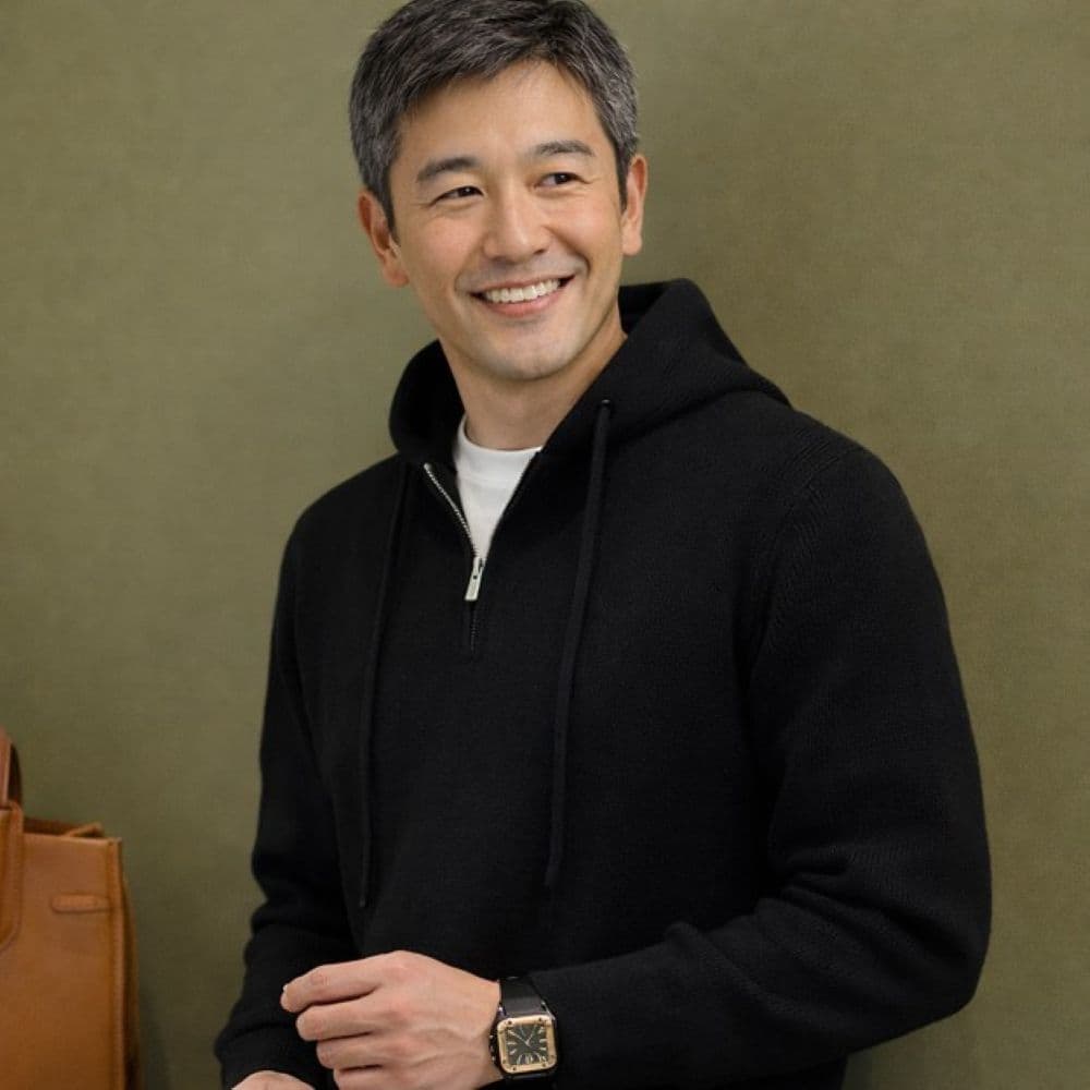 50代メンズファッション トップス 【ハーフジップ リブニット パーカー】