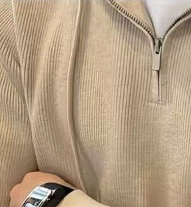 50代メンズファッション トップス 【ハーフジップ リブニット パーカー】