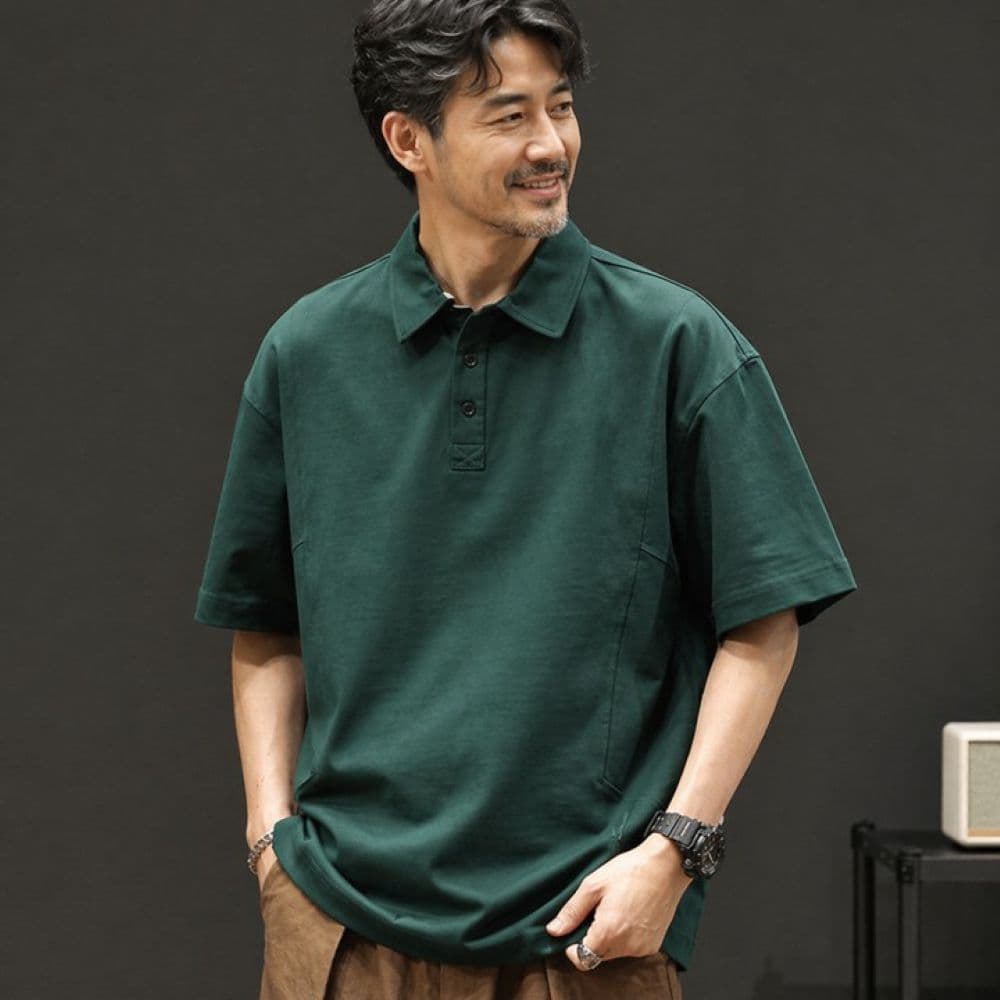 50代メンズファッション 大人のカラー上質【半袖ポロシャツ】