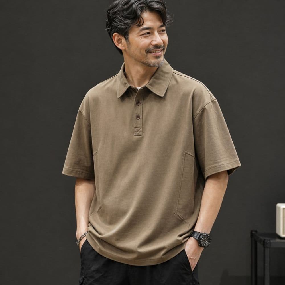 50代メンズファッション 大人のカラー上質【半袖ポロシャツ】