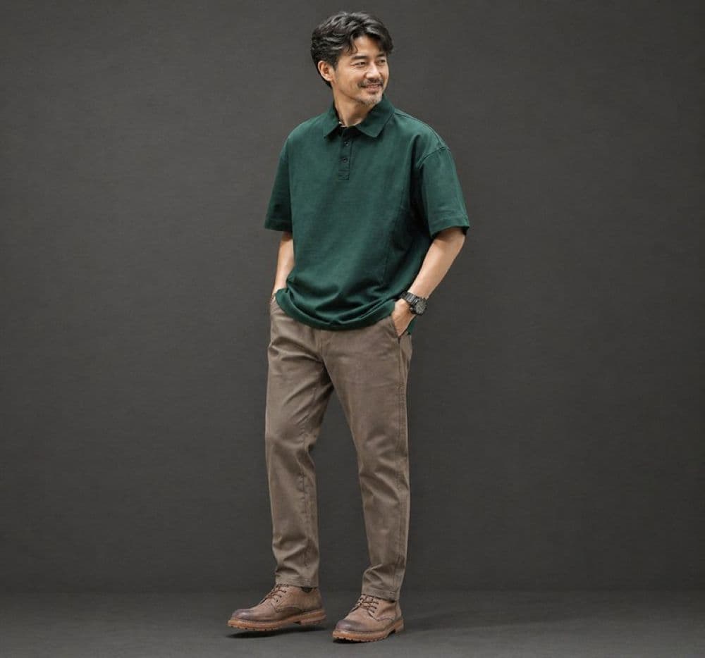 50代メンズファッション  ストレッチ素材【シンプル綿パンツ】