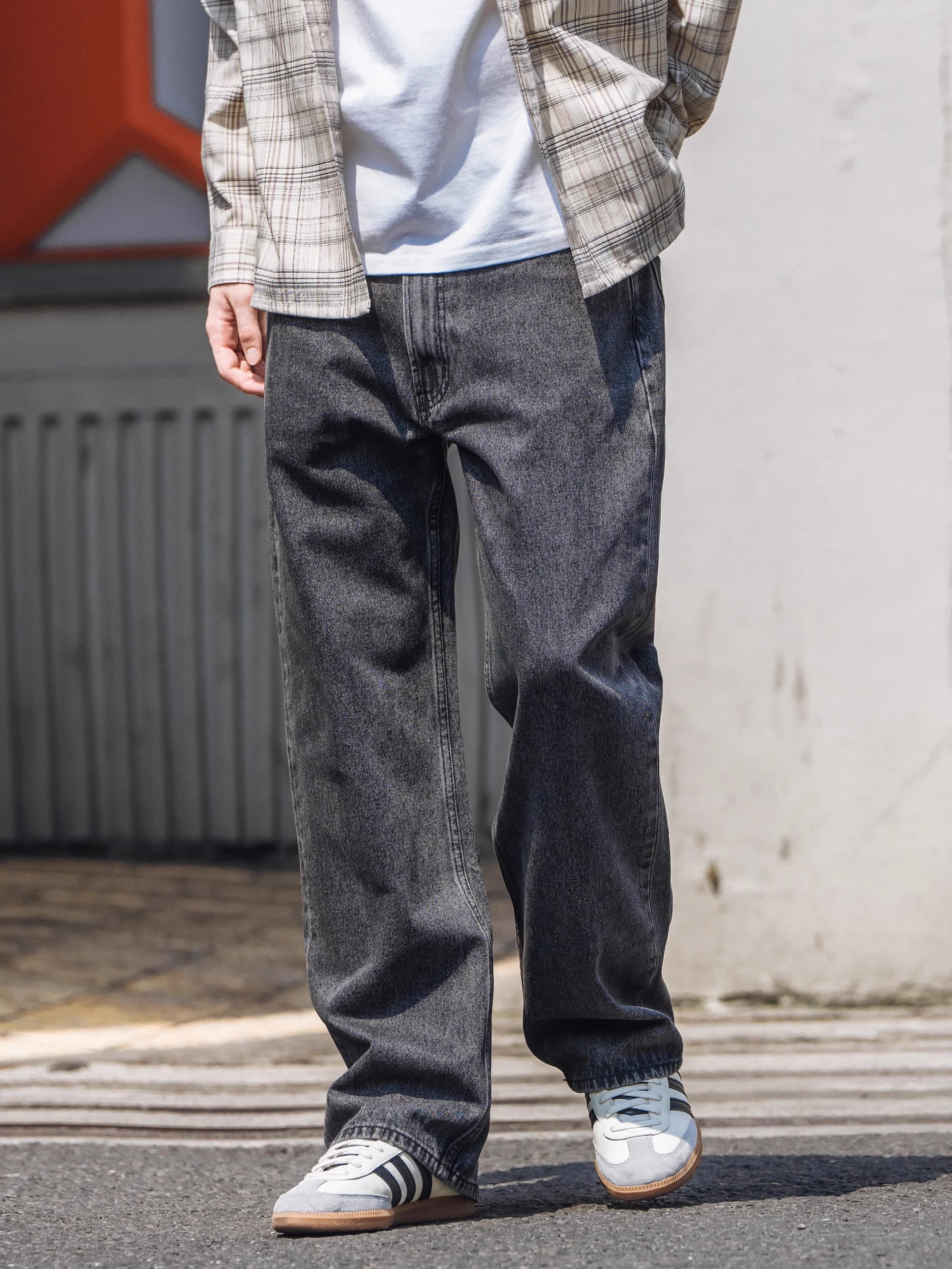 50代メンズファッション パンツ/ズボン ゆとりのある【ストレートデニムパンツ】