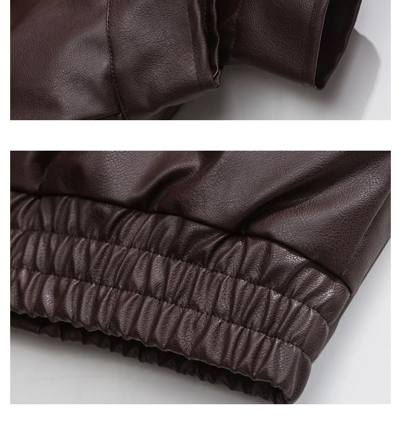 50代メンズファッション　アウター　本革のような上質な風合い【ブルゾンジャケット・革ジャン】