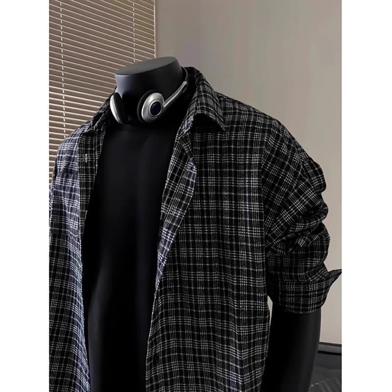 50代メンズファッション トップス ゆったりシルエット 【チェック柄 長袖シャツ】