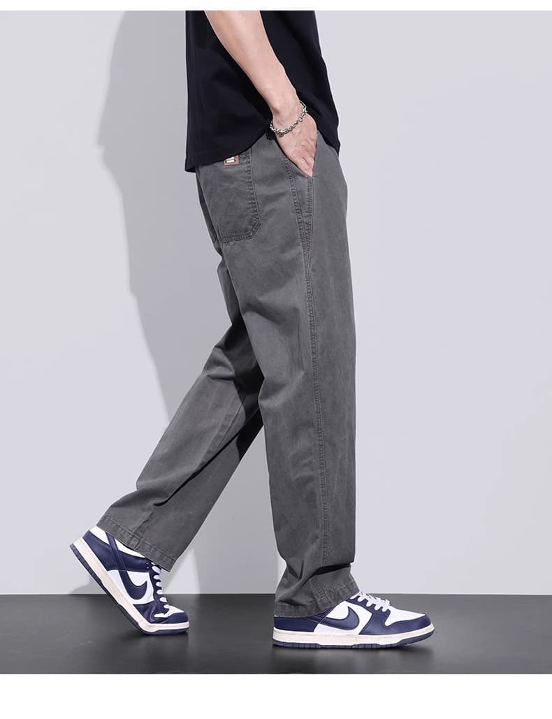 50代メンズファッション パンツ/ズボン リラックスストレートドロストパンツ