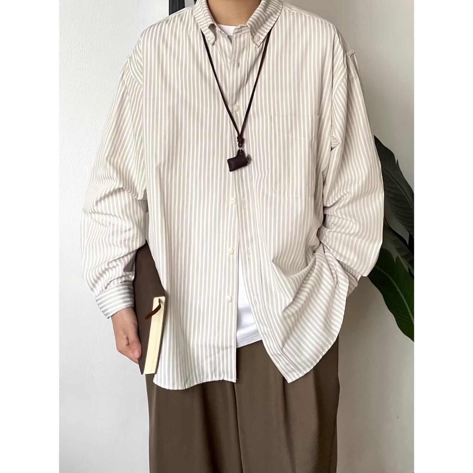 50代メンズファッション トップス 【ストライプ柄 スタンダードシャツ】