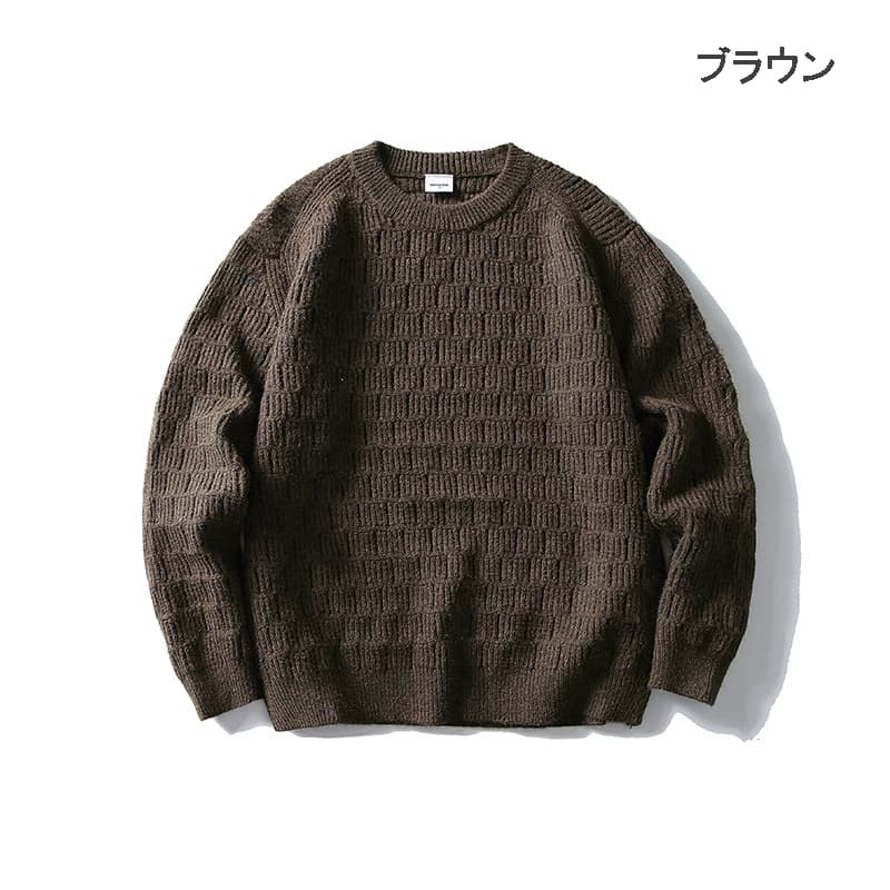 50代メンズファッション　春の【長袖ニットセーター 】3カラー