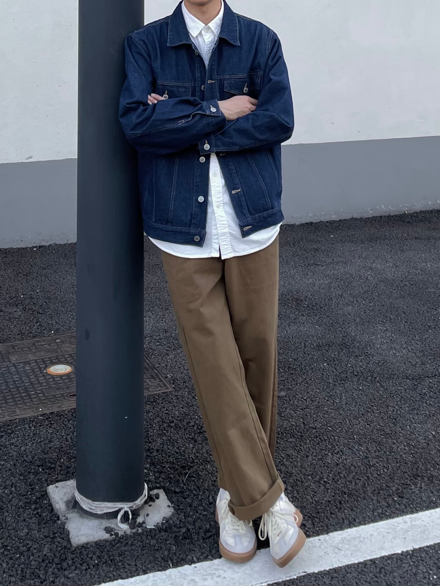 50代メンズファッション パンツ/ズボン リラックスストレートチノパンツ