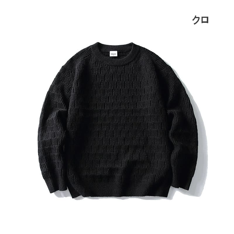 50代メンズファッション　春の【長袖ニットセーター 】3カラー