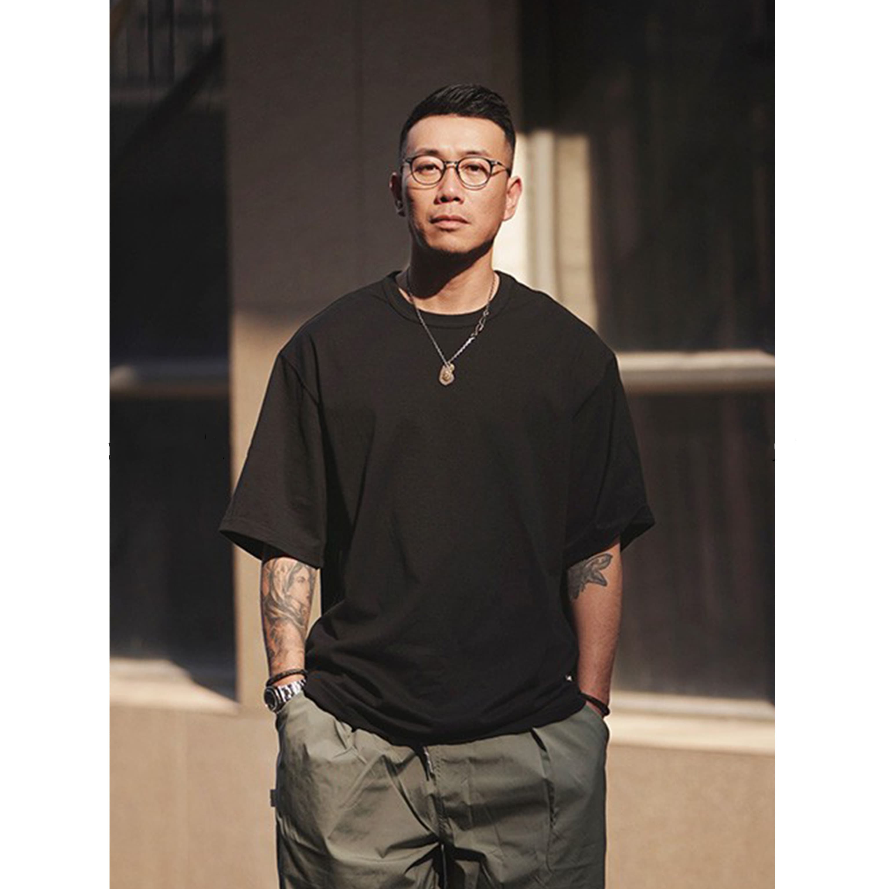 50代メンズファッション ゆとりシルエット・コットン  【ワイドフィットTシャツ】4カラー