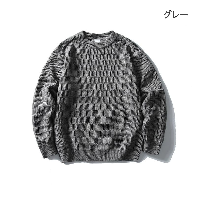 50代メンズファッション　春の【長袖ニットセーター 】3カラー