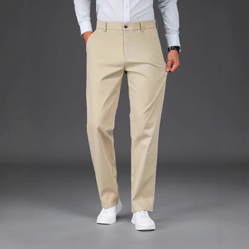 50代メンズファッション パンツ/ズボン 【ゆったりシルエット・センタープレススラックス】