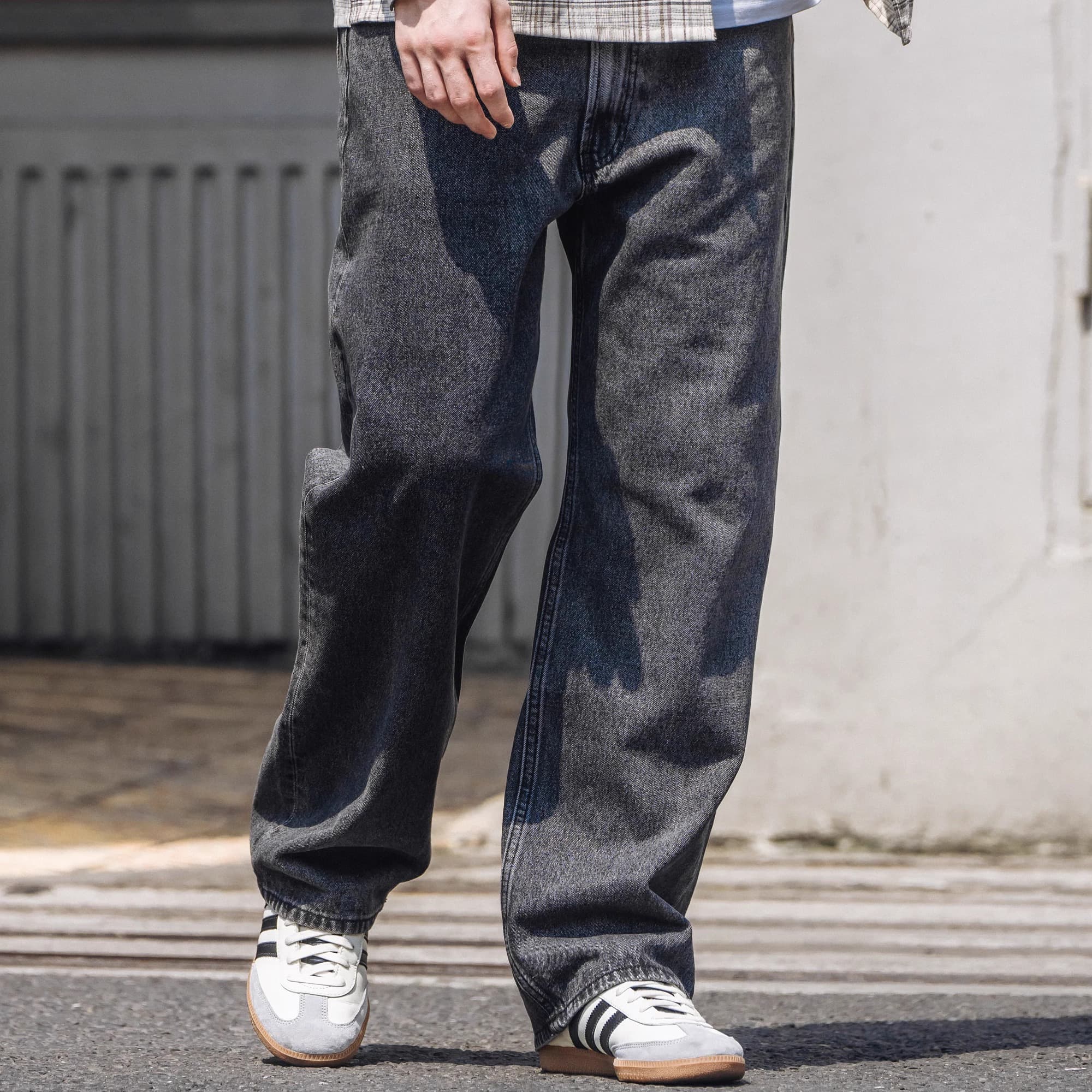 50代メンズファッション パンツ/ズボン ゆとりのある【ストレートデニムパンツ】