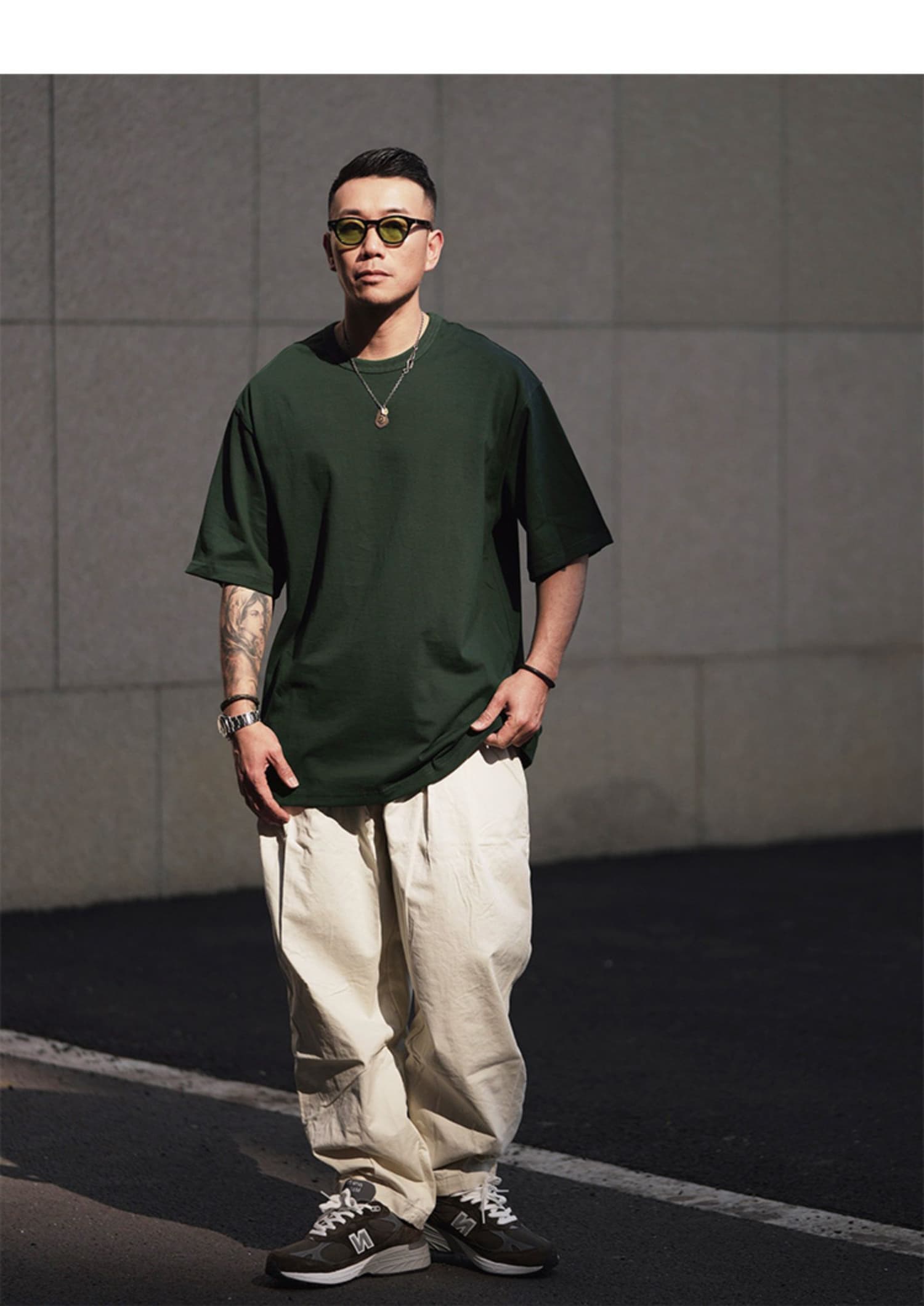 50代メンズファッション ゆとりシルエット・コットン  【ワイドフィットTシャツ】4カラー