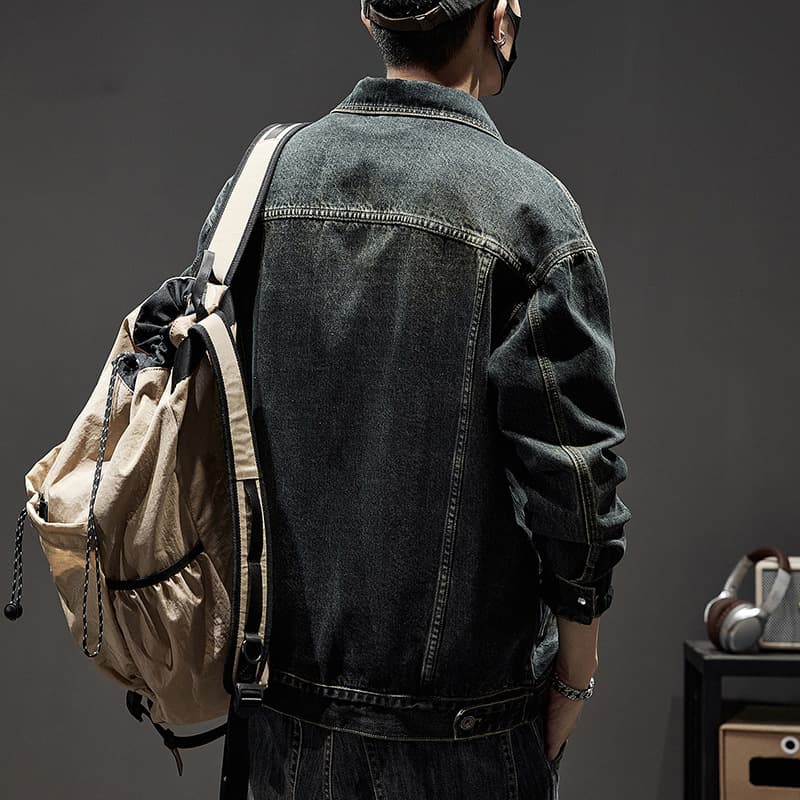 50代メンズファッション アウター　ヴィンテージ加工【 デニムジャケット】大き目サイズ