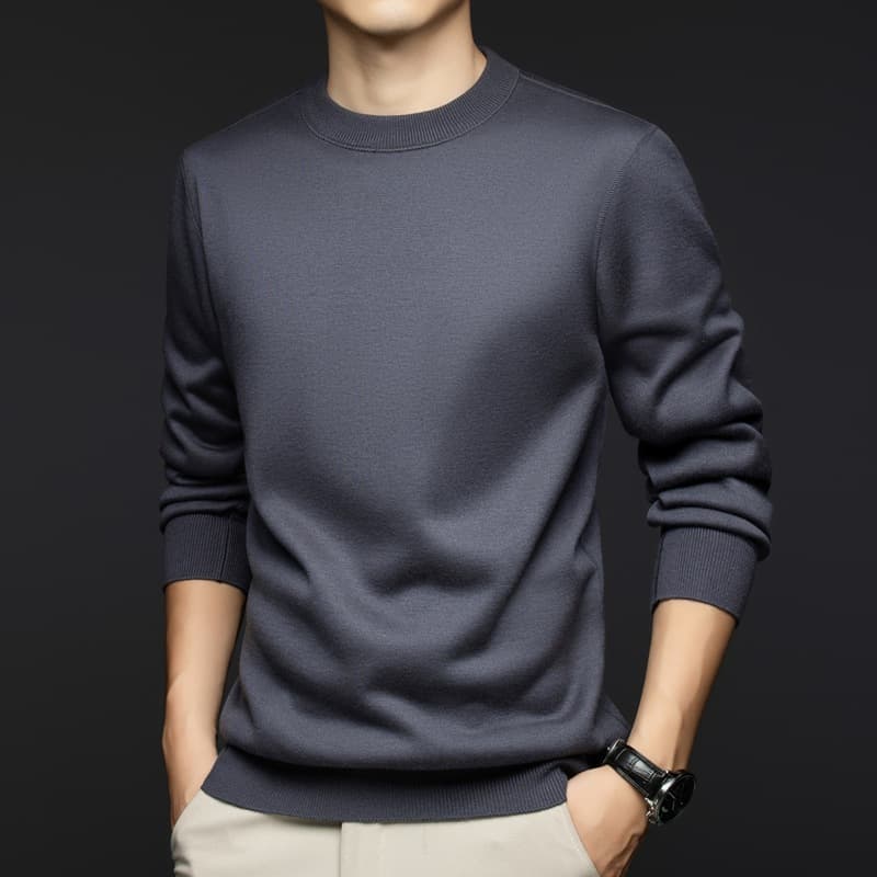 50代メンズファッショントップス 上質シンプル【クルーネックニット】